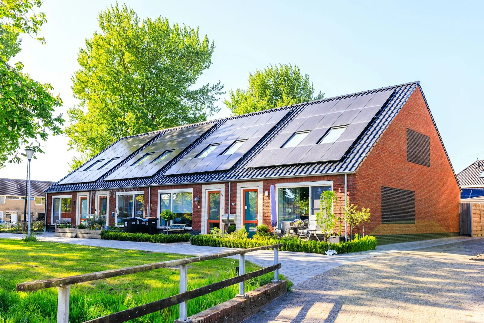 Home roof covered in solar panels