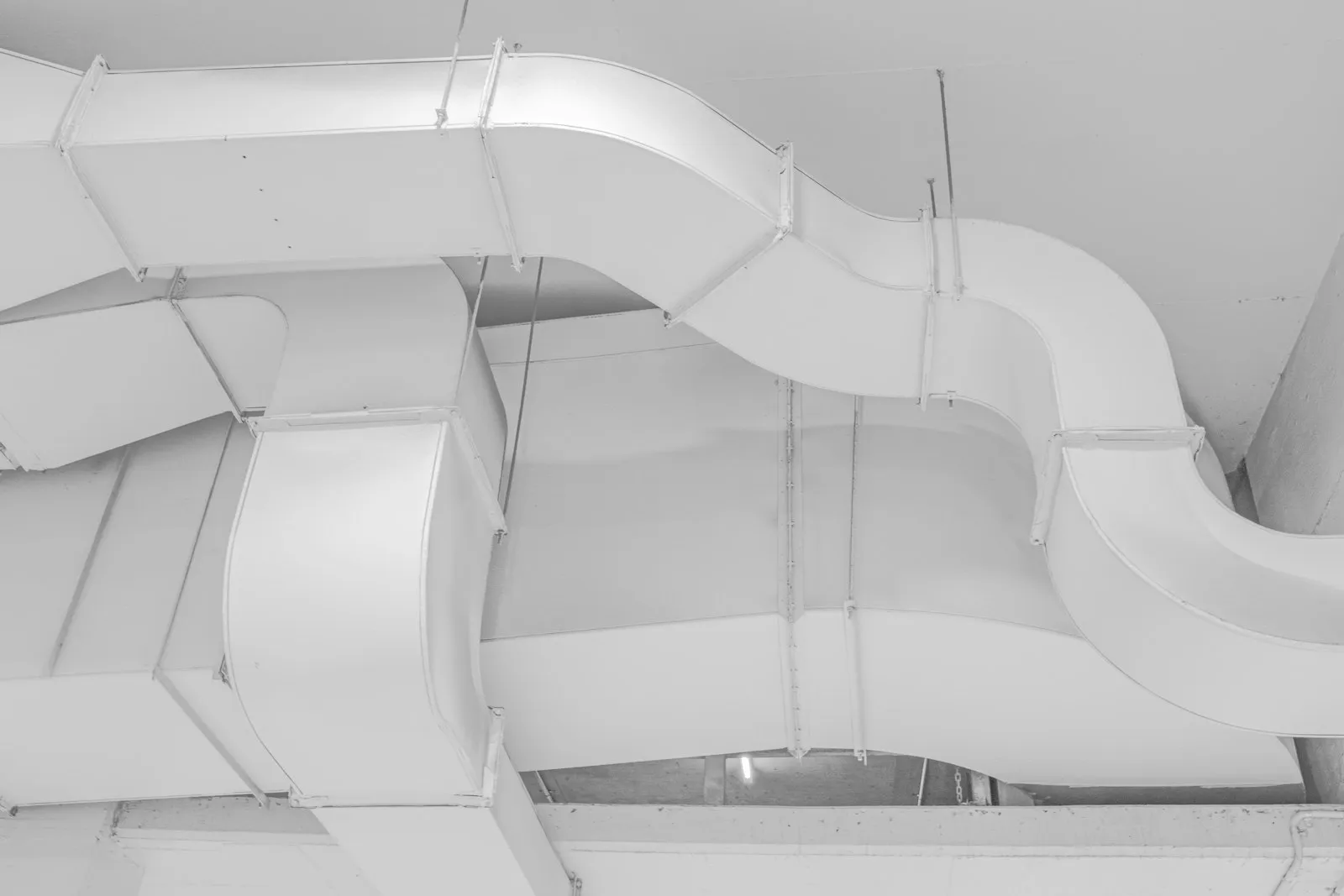 Ventilation duct pipe installed in a ceiling